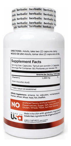 Vitamina C Liposomal 1200mg Herbalic | Alta Absorción, Piel e Inmunidad – 100 Cáp