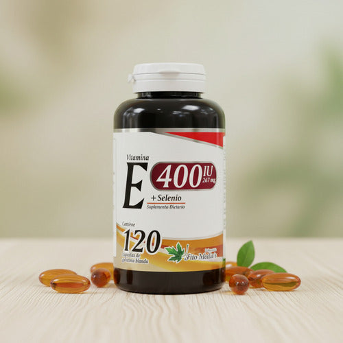 Vitamina E 400 IU + Selenio Fito Medics | Antioxidante, Piel e Inmunidad – 120 Cáp
