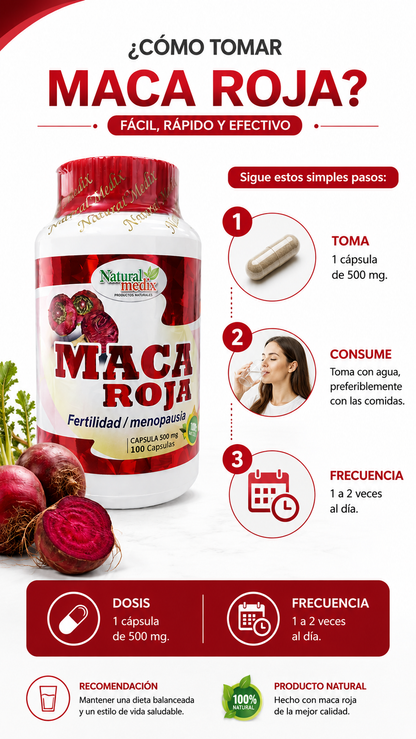 MACA ROJA X100 CAPS. NATURAL MEDIX ia_3