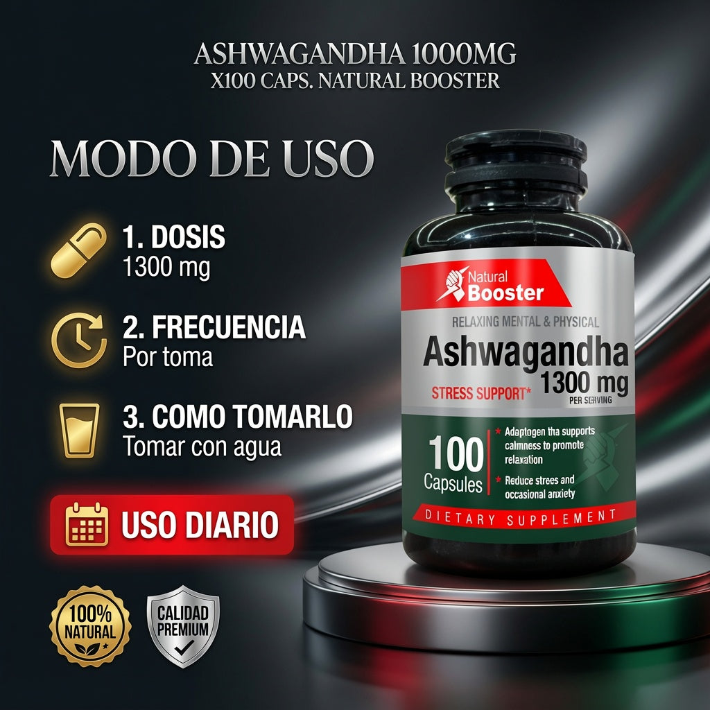 ASHWAGANDHA 1000MG X100 CAPS. NATURAL BOOSTER ia_4