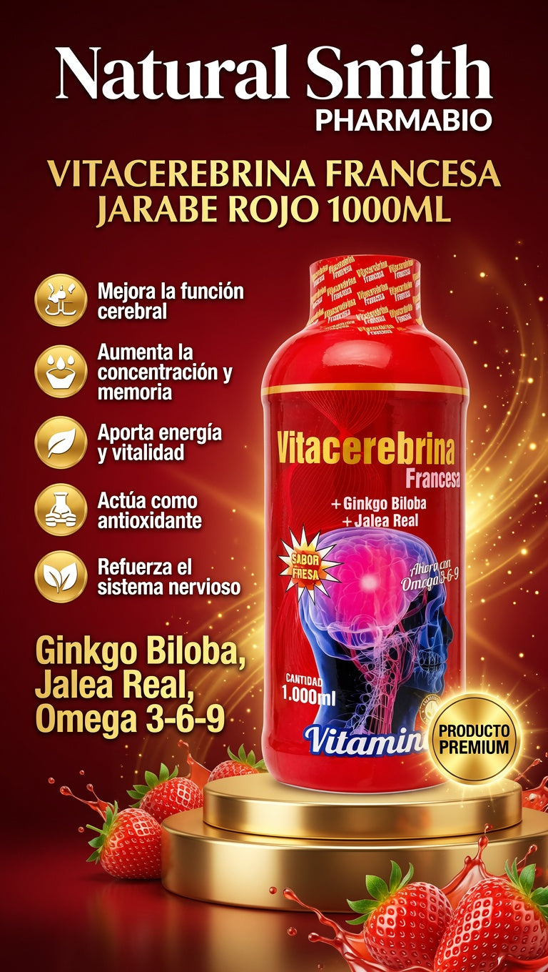 VITACEREBRINA FRANCESA JARABE ROJO  1000ML PHARMABIO ia_2