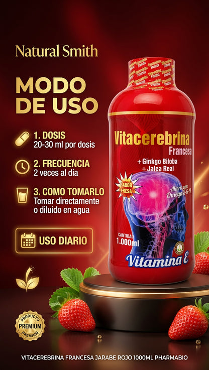 VITACEREBRINA FRANCESA JARABE ROJO  1000ML PHARMABIO ia_4