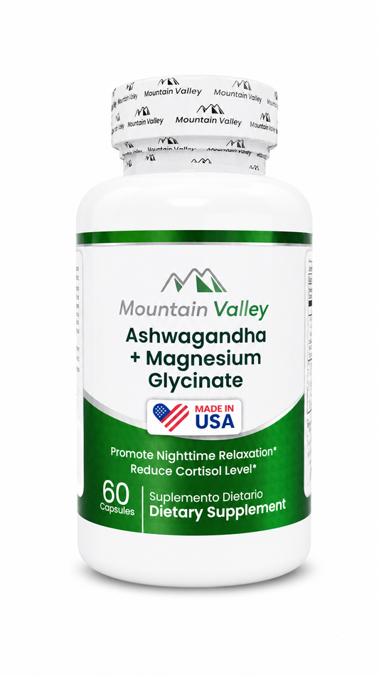 ASHWGANDHA + MAGNESIUM GLYCINATE CAP X60 MONTAIN VALLEY principal