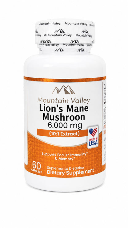 LIONS MANE MUSHROON 6.000 MG CAP 60 MONTAIN VALLEY principal