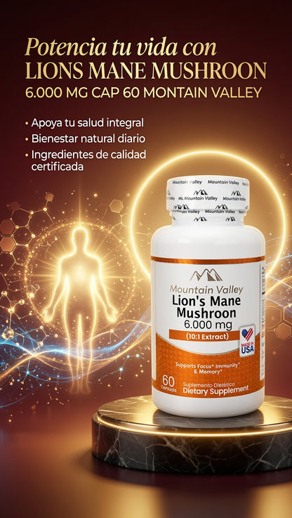 LIONS MANE MUSHROON 6.000 MG CAP 60 MONTAIN VALLEY ia_3