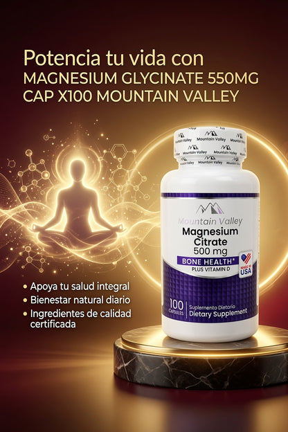MAGNESIUM GLYCINATE  550MG CAP X100 MOUNTAIN VALLEY ia_3