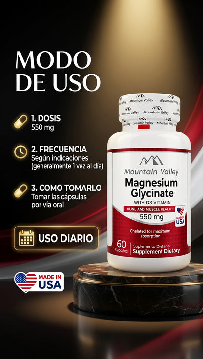 MAGNESIUM GLYCINATE  550MG CAP X60 MOUNTAIN VALLEY ia_4
