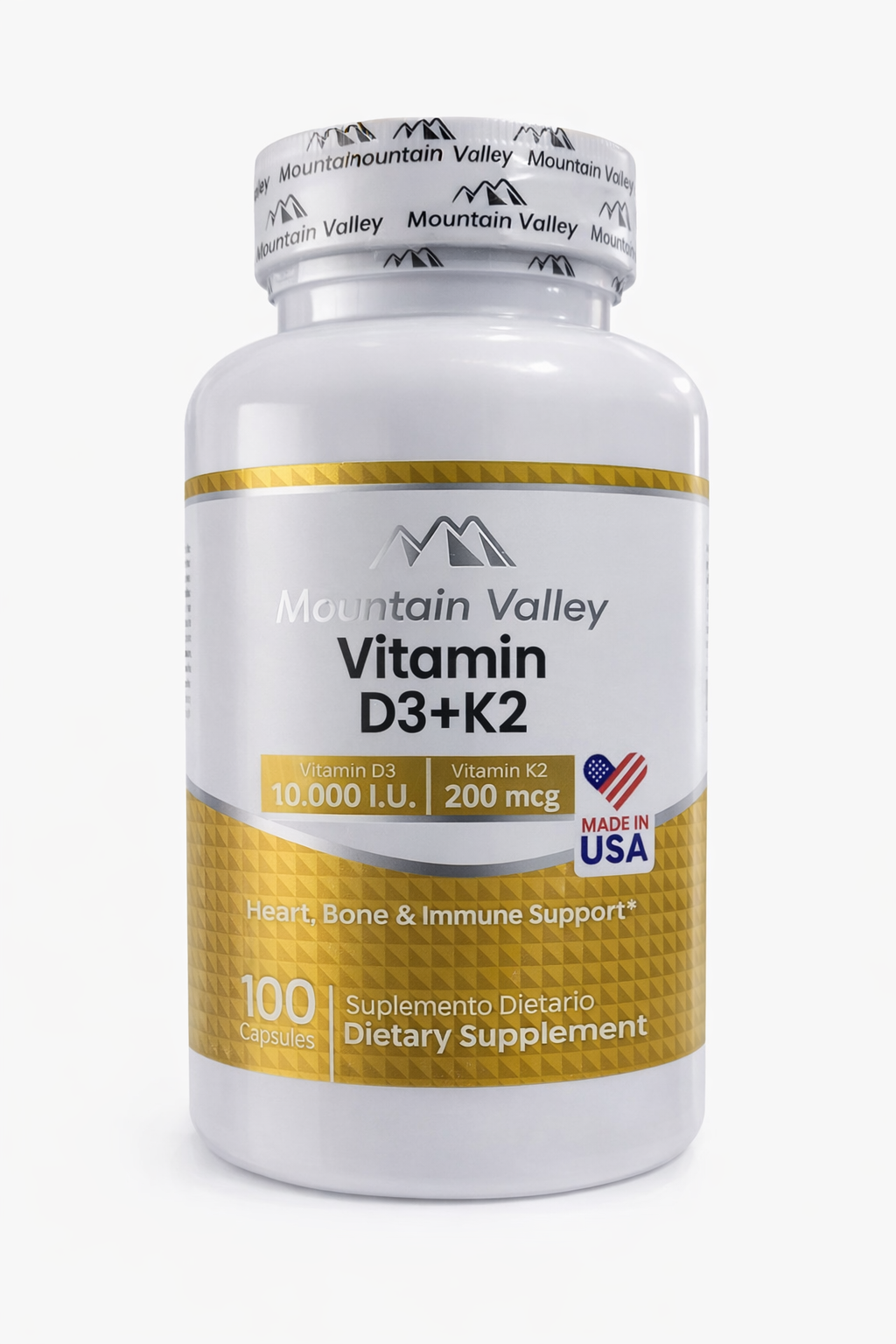 VITAMIN D3+ K2 CAP X100 MOUNTAIN VALLEY principal