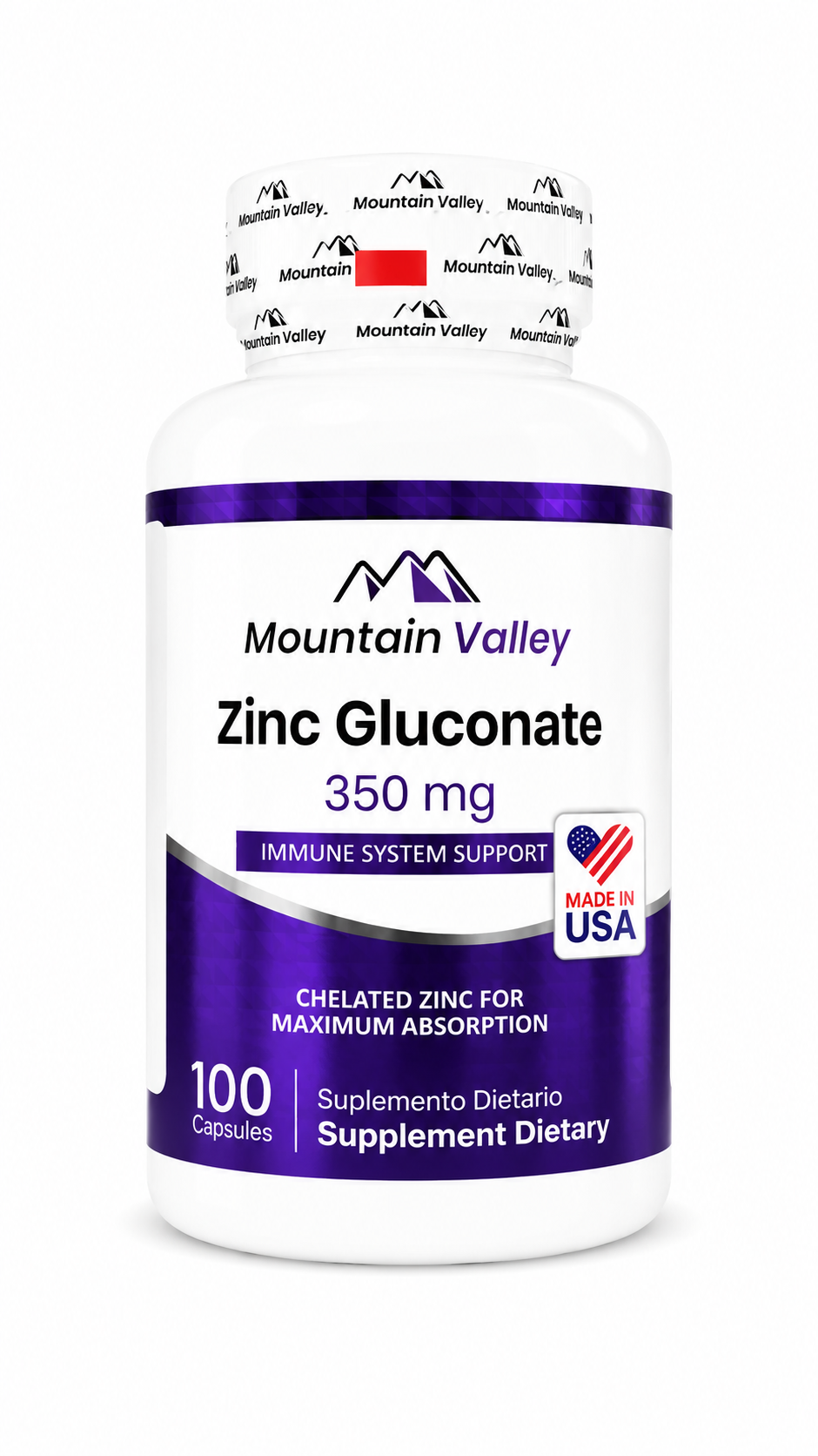 ZINC GLUCONATE 350 MG CAP 100 MONTAIN VALLEY principal