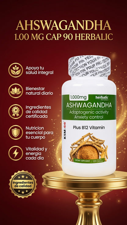 AHSWGANDHA 1.00 MG CAP 90 HERBALIC ia_2