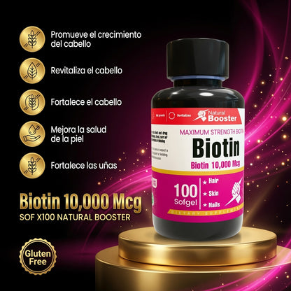 BIOTIN 10.000 MCG SOF X100 NATURAL BOOSTER ia_2