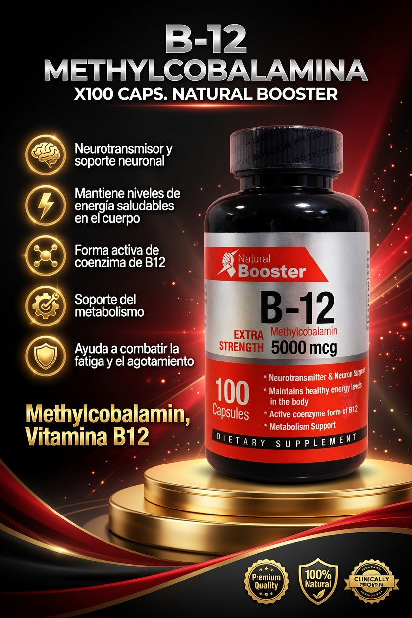 B-12 METHYLCOBALAMINA X100 CAPS. NATURAL BOOSTER ia_2