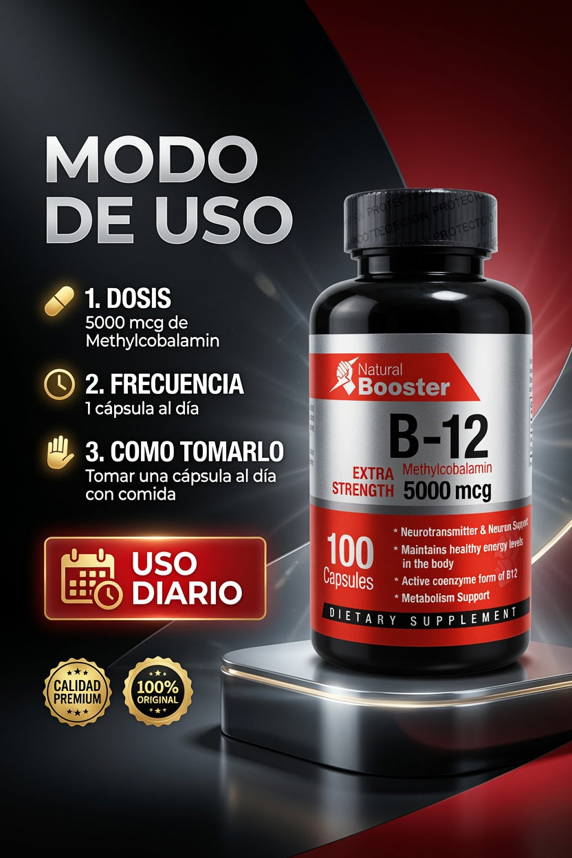 B-12 METHYLCOBALAMINA X100 CAPS. NATURAL BOOSTER ia_4