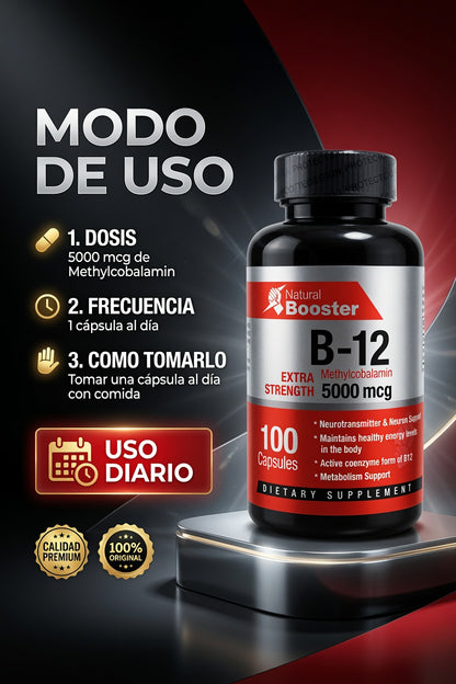 B-12 METHYLCOBALAMINA X100 CAPS. NATURAL BOOSTER ia_4