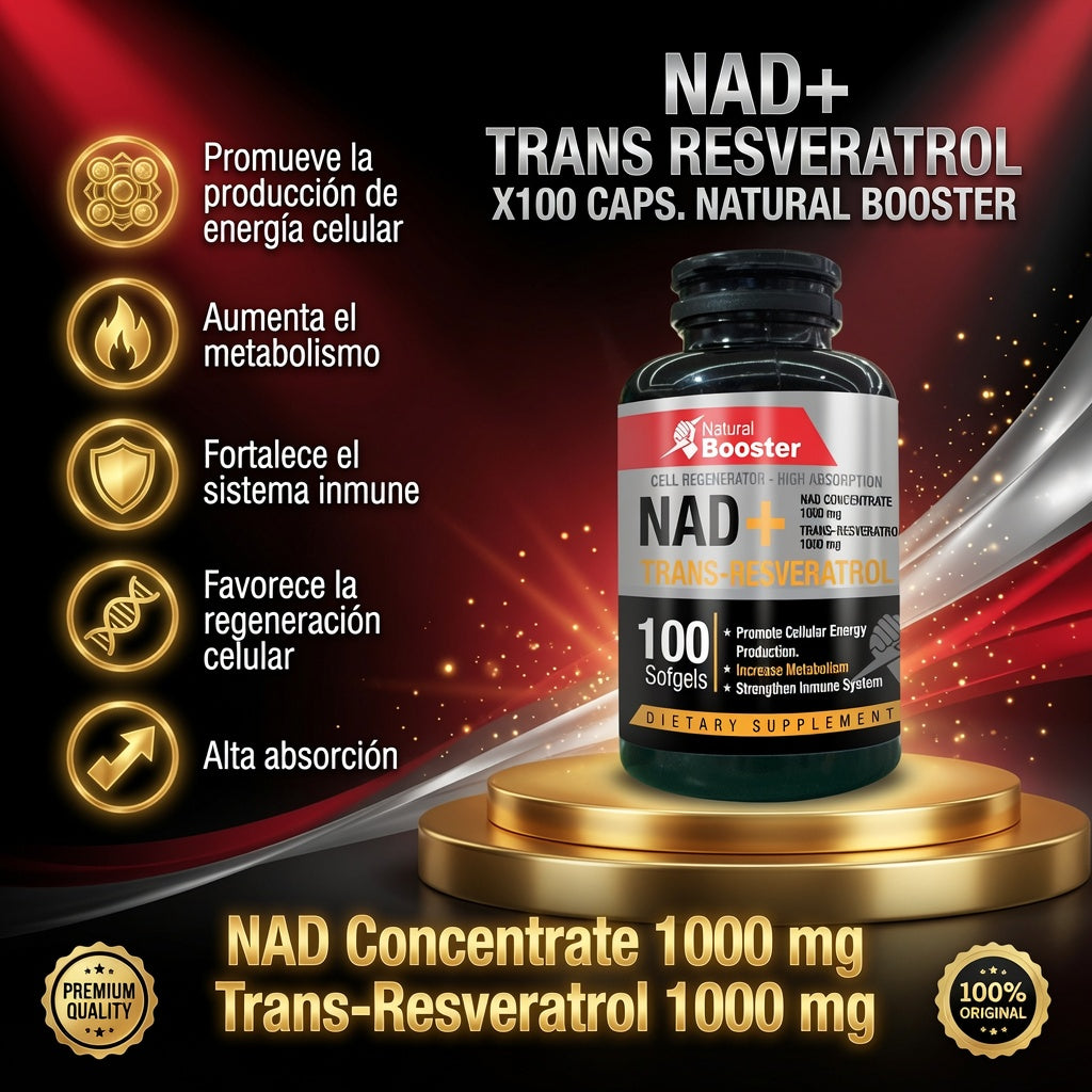 NAD+ TRANS RESVERATROL X100 CAPS. NATURAL BOOSTER ia_2