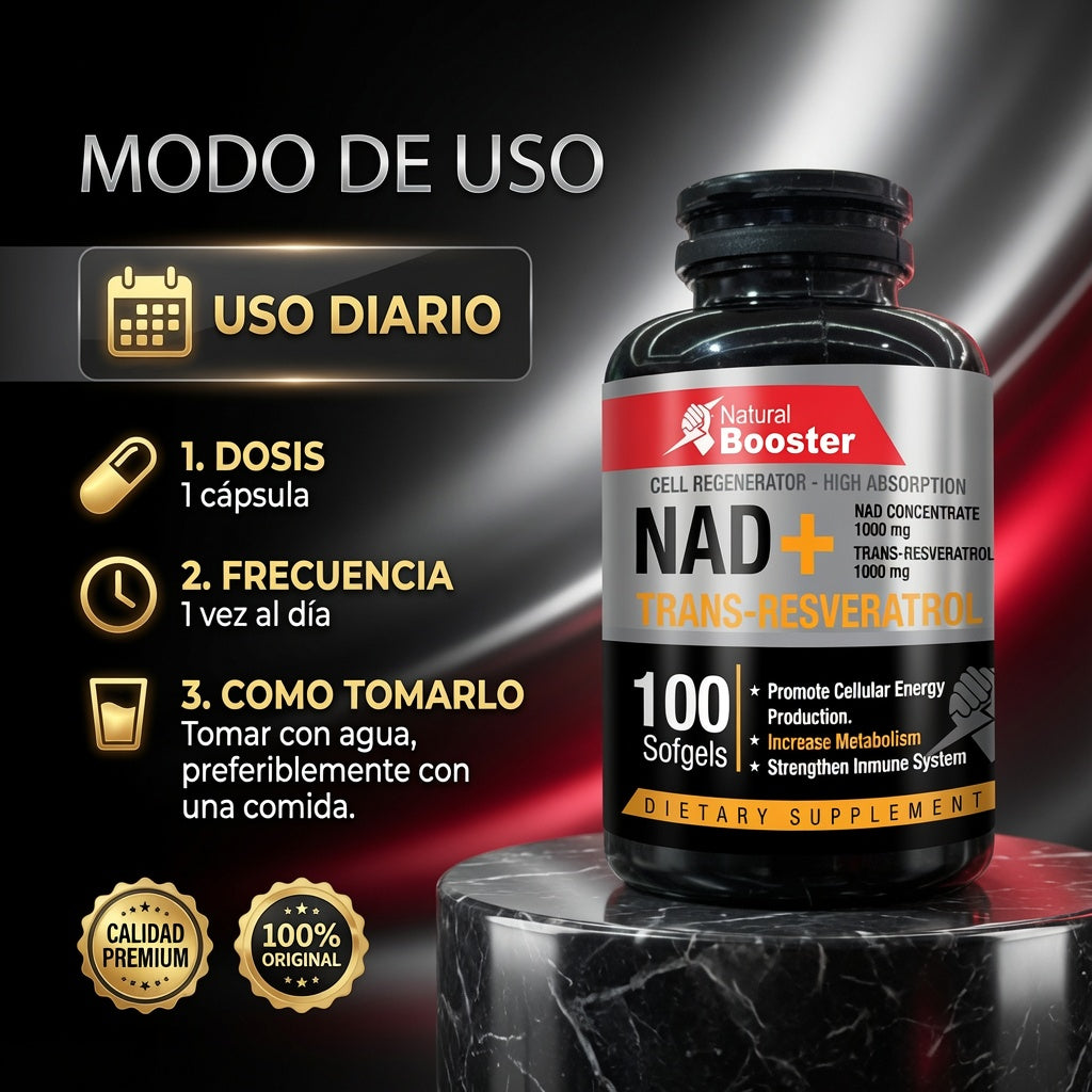 NAD+ TRANS RESVERATROL X100 CAPS. NATURAL BOOSTER ia_4