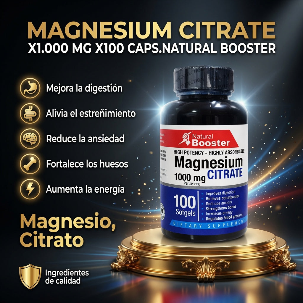 MAGNESIUM CITRATE X1.000 MG X100 CAPS.NATURAL BOOSTER ia_2