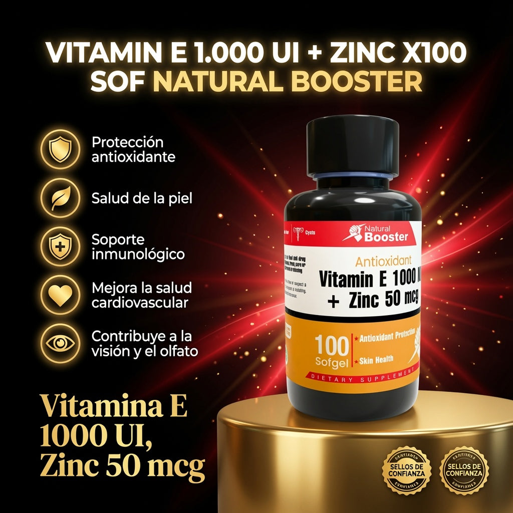 VITAMIN E 1.000 UI + ZINC  X100 SOF NATURAL BOOSTER ia_2