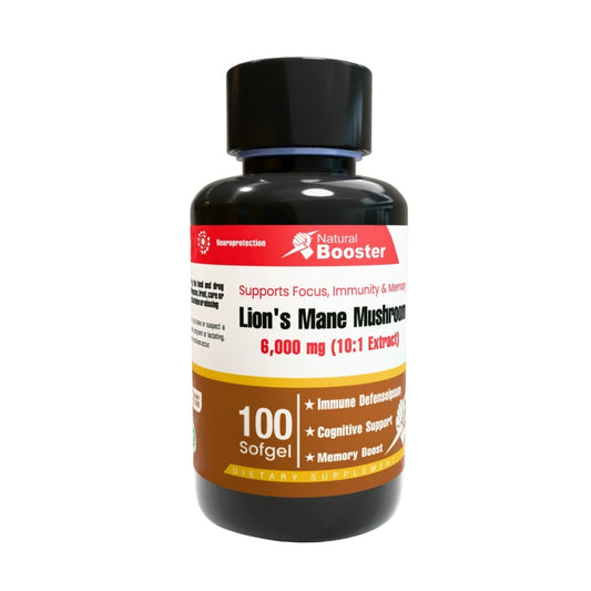 LIONS MANE MUSHROON 6.000 MG SOF 100  NATURAL BOOSTER principal