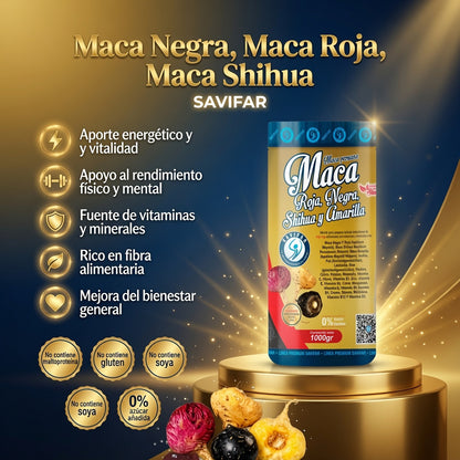 MACA ROJA ,NEGRA ,SHIGUA Y AMARILLA X1.000 GR SAVIFAR ia_2