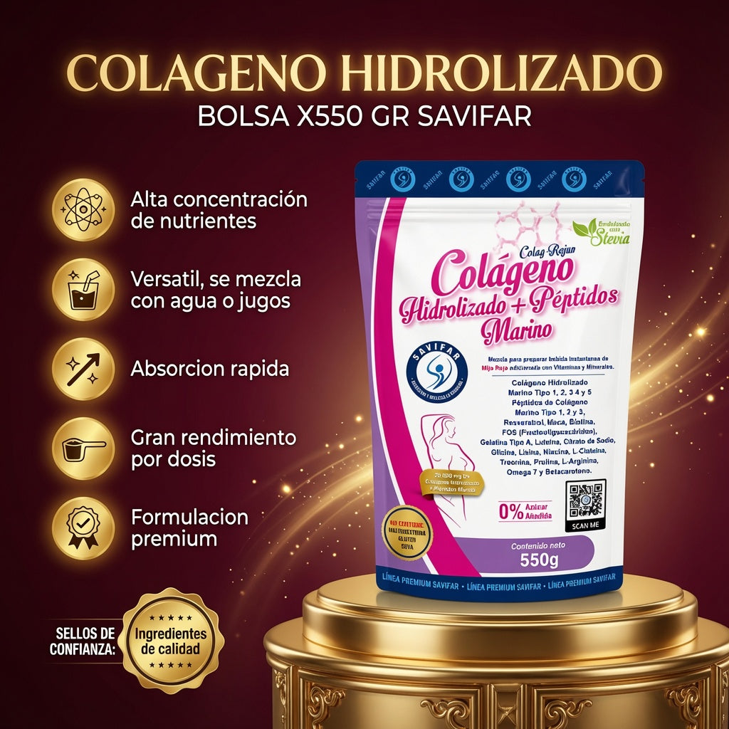 COLAGENO HIDROLIZADO BOLSA X550 GR SAVIFAR ia_2