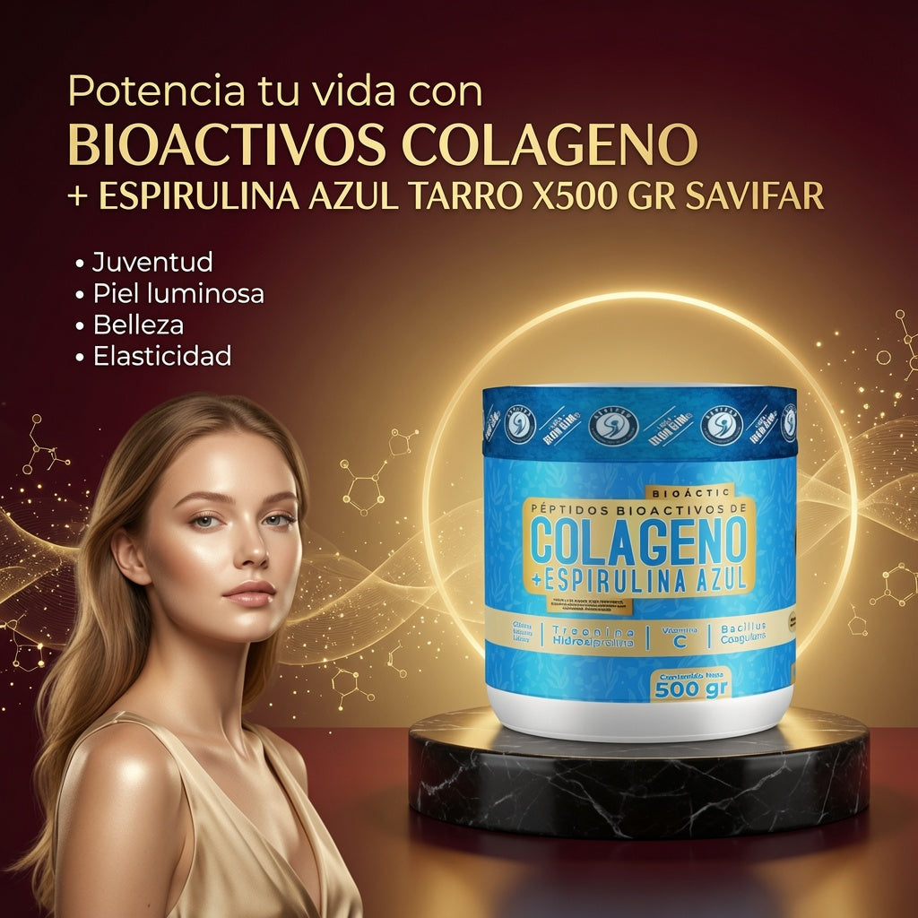 BIOACTIVOS COLAGENO + ESPIRULINA AZUL TARRO X500 GR SAVIFAR ia_3
