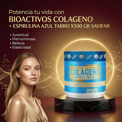 BIOACTIVOS COLAGENO + ESPIRULINA AZUL TARRO X500 GR SAVIFAR ia_3