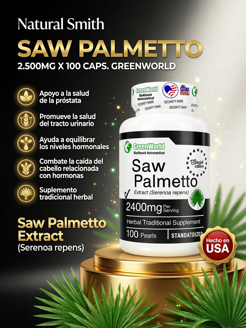 SAW PALMETTO 2.500MG  X100 CAPS. GREENWORLD ia_2