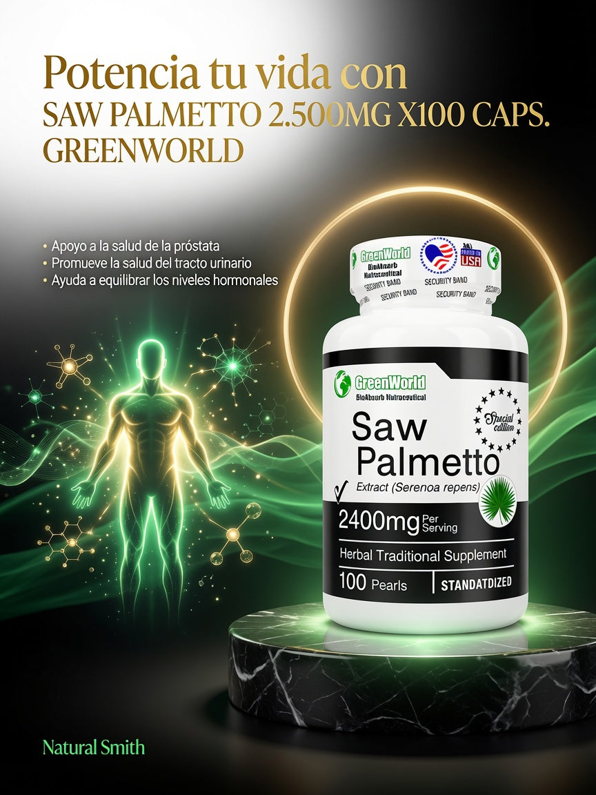 SAW PALMETTO 2.500MG  X100 CAPS. GREENWORLD ia_3