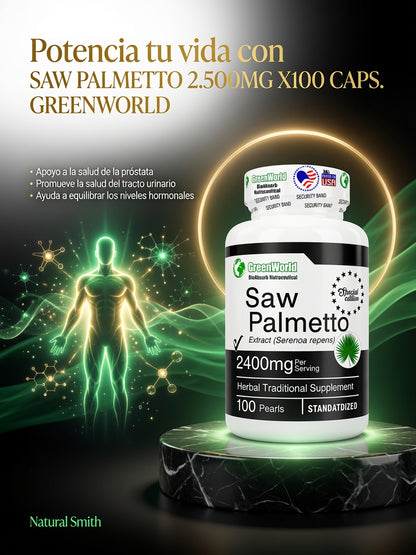 SAW PALMETTO 2.500MG  X100 CAPS. GREENWORLD ia_3