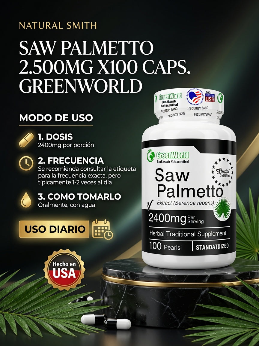 SAW PALMETTO 2.500MG  X100 CAPS. GREENWORLD ia_4