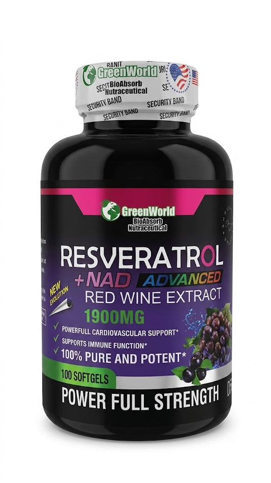 RESVERATROL 1.900 +  NAD MG X100 CAP  GREENWORLD principal