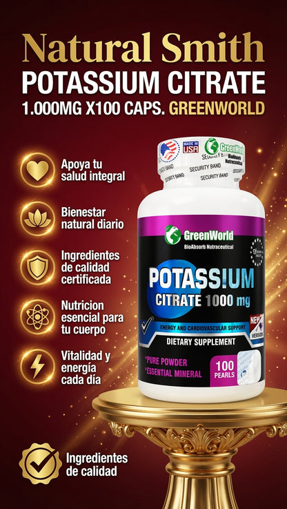 POTASSIUM CITRATE 1.000MG X100 CAPS. GREENWORLD ia_2