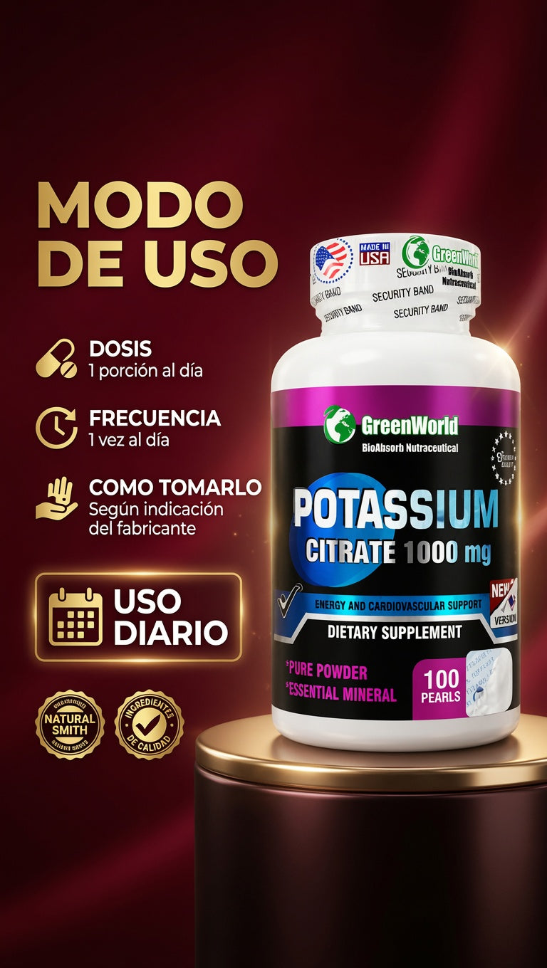 POTASSIUM CITRATE 1.000MG X100 CAPS. GREENWORLD ia_4