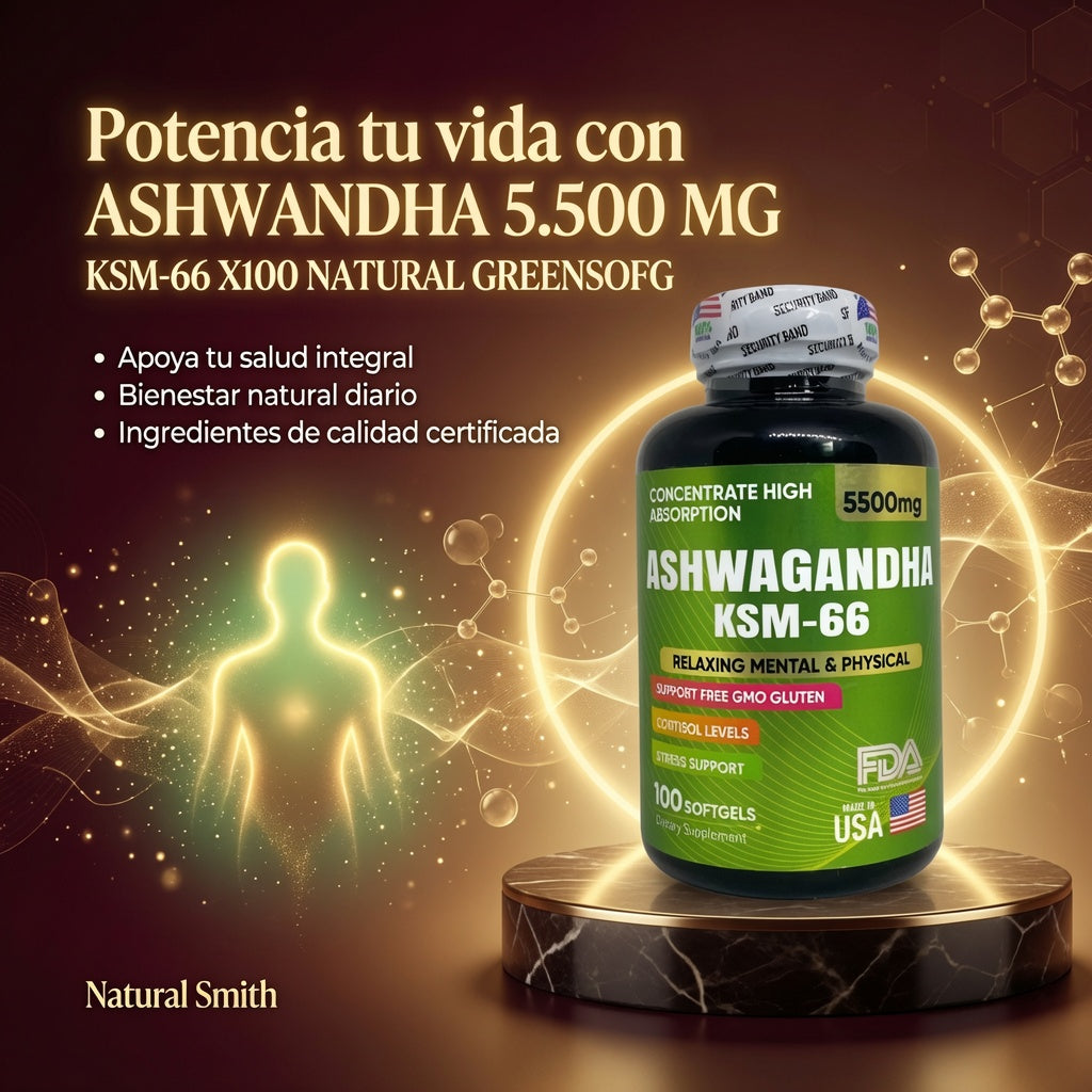 ASHWANDHA 5.500 MG  KSM-66 X100 NATURAL GREENSOFG ia_3