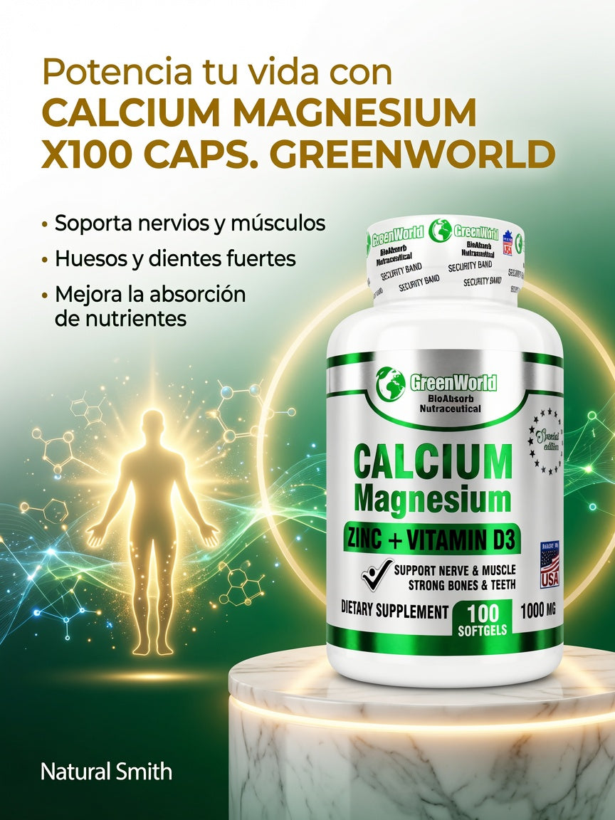 CALCIUM MAGNESIUM X100 CAPS. GREENWORLD ia_3