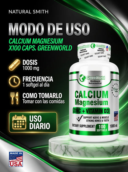 CALCIUM MAGNESIUM X100 CAPS. GREENWORLD ia_4