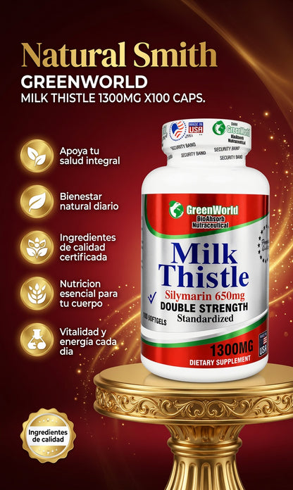 MILK THISTLE 1300MG X100 CAPS. GREENWORLD ia_2