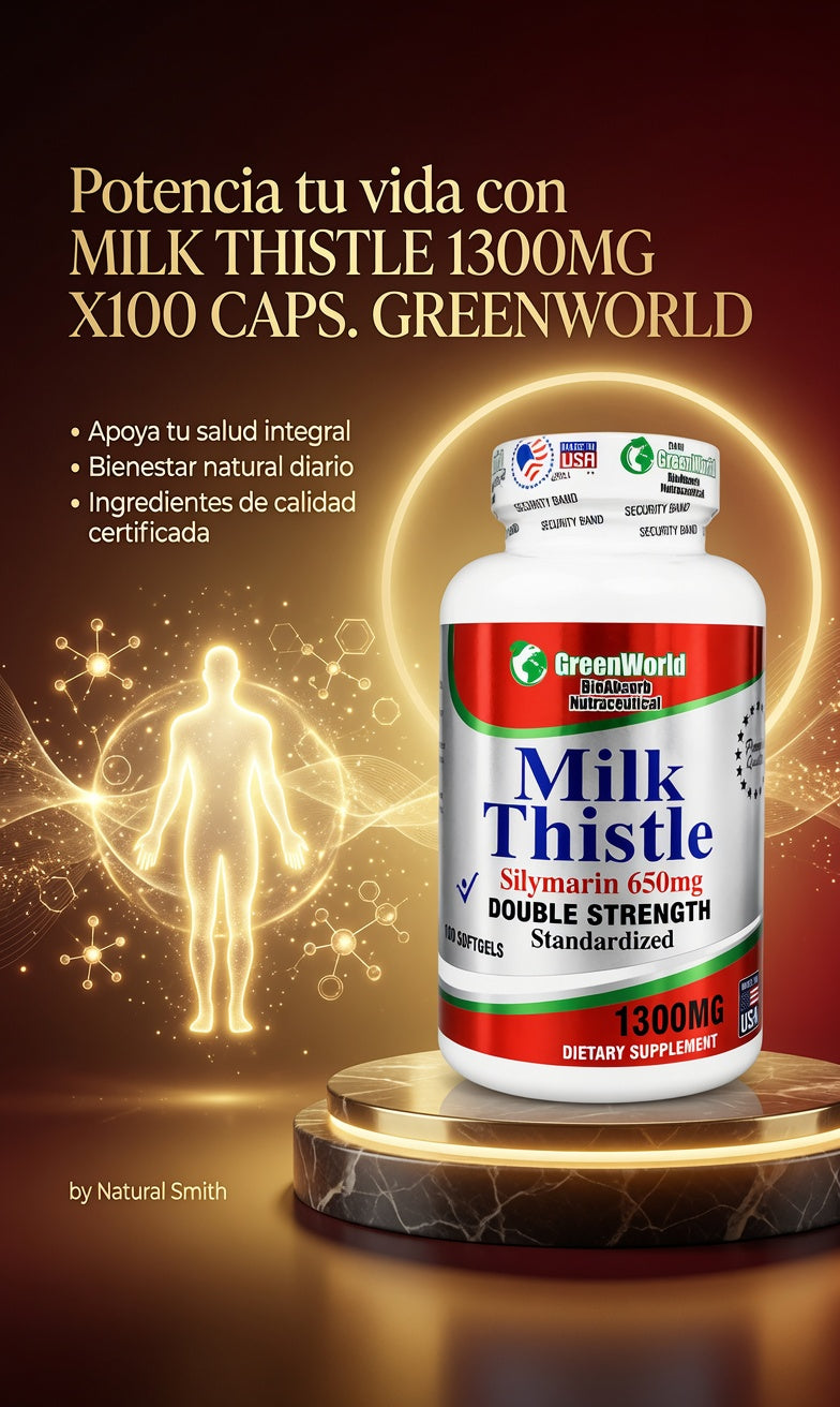 MILK THISTLE 1300MG X100 CAPS. GREENWORLD ia_3