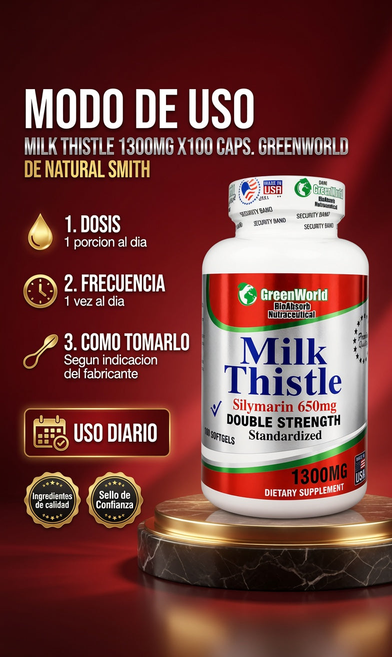 MILK THISTLE 1300MG X100 CAPS. GREENWORLD ia_4