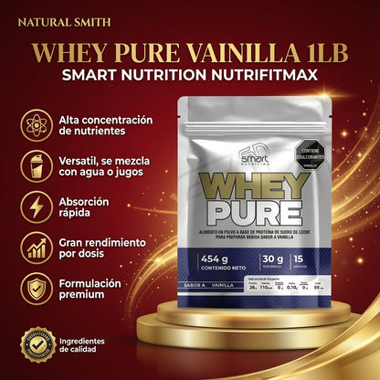 WHEY PURE VAINILLA 1LB SMART NUTRITION NUTRIFITMAX ia_2
