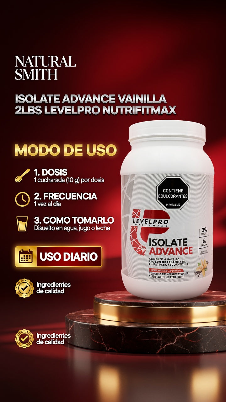 ISOLATE ADVANCE VAINILLA 2LBS LEVELPRO NUTRIFITMAX ia_4