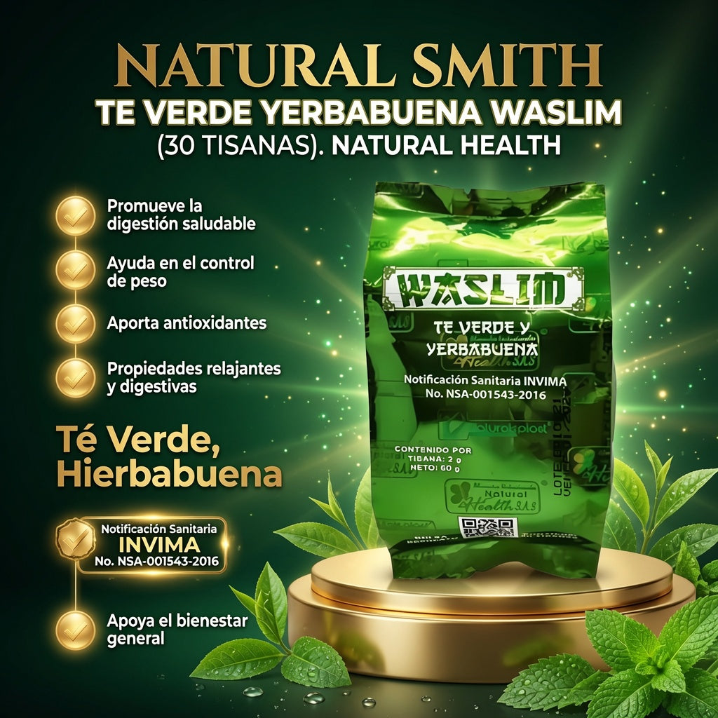 TE VERDE YERBABUENA WASLIM (30 TISANAS). NATURAL HEALTH ia_2
