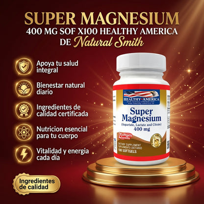 SUPER MAGNESIUM 400 MG SOF X100 HEALTHY AMERICA ia_2