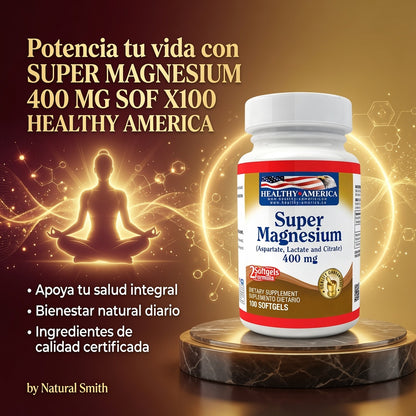 SUPER MAGNESIUM 400 MG SOF X100 HEALTHY AMERICA ia_3