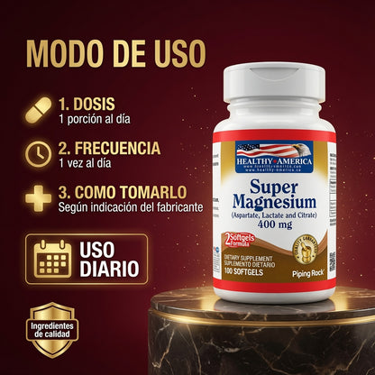 SUPER MAGNESIUM 400 MG SOF X100 HEALTHY AMERICA ia_4
