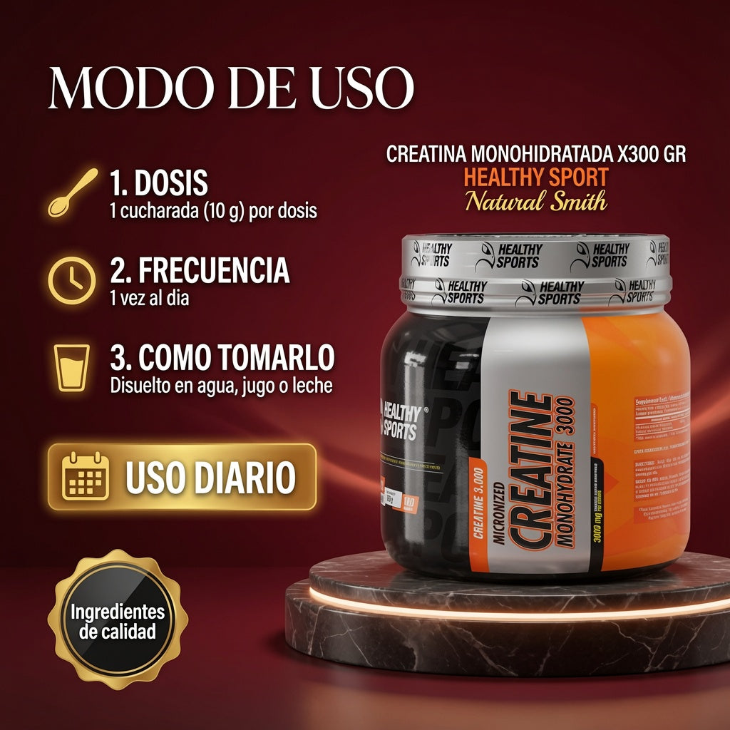 CREATINA MONOHIDRATADA X300 GR  HEALTHY SPORT ia_4