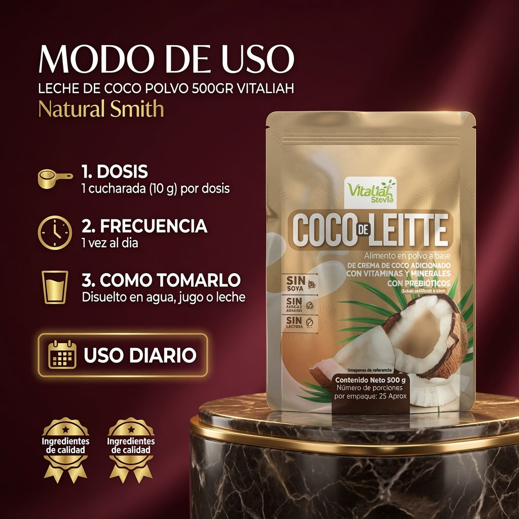 LECHE DE COCO POLVO 500GR VITALIAH ia_4