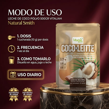 LECHE DE COCO POLVO 500GR VITALIAH ia_4