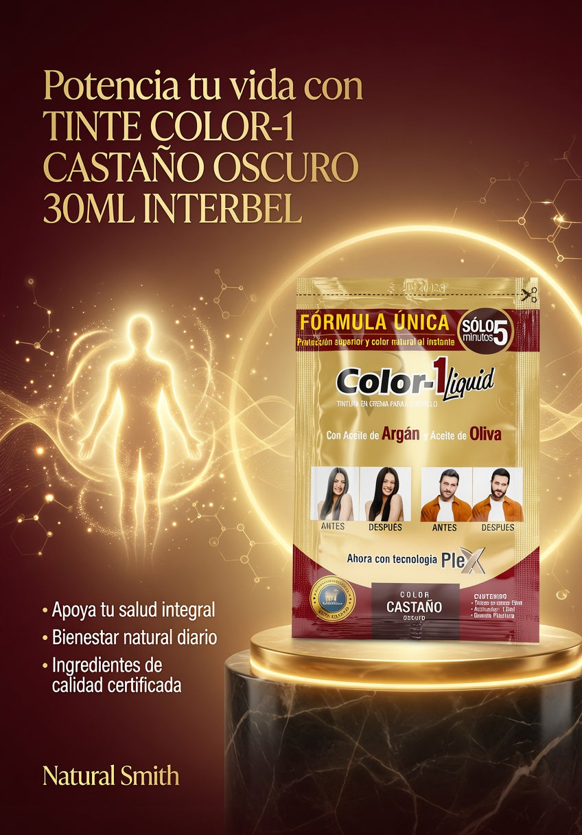 TINTE COLOR-1 CASTAÑO OSCURO 30ML INTERBEL ia_3